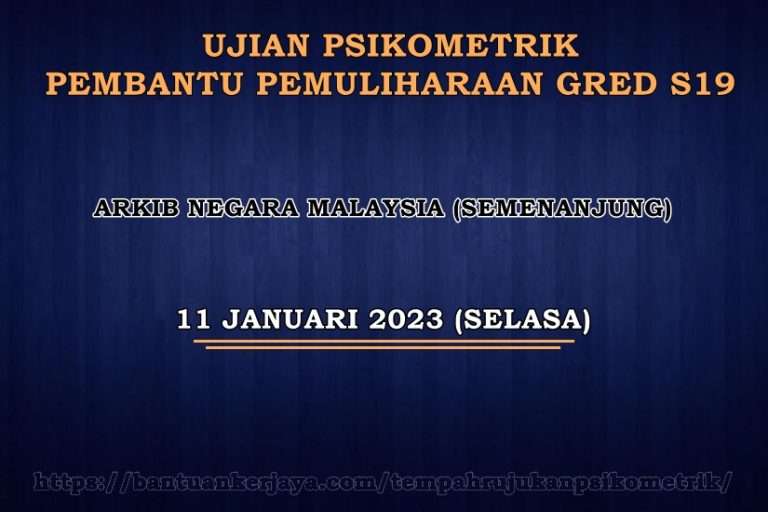 Ujian Psikometrik Pembantu Pemuliharaan Gred S