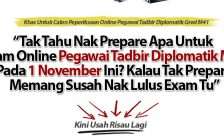 Semua Tentang +Pegawai Tadbir Diplomatik Gred M41Yang Calon Exam PTD Perlu Baca