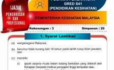 Pegawai Penerangan Gred S41 Pendidikan Kesihatan di KKM 2022