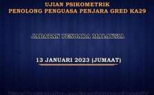 Ujian Psikometrik Penolong Penguasa Penjara Gred KA29