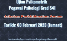 Ujian Psikometrik Pegawai Psikologi Gred S41