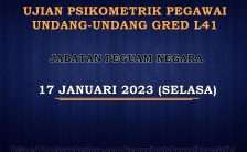 Ujian Psikometrik Pegawai Undang Undang Gred L41 2023