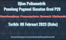 Ujian Psikometrik Penolong Pegawai Siasatan Gred P29 2023 SPRM