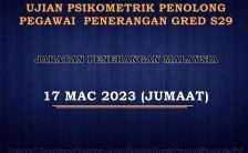 Ujian Psikometrik Penolong Pegawai Penerangan S29 2023