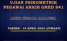 Ujian Psikometrik Pegawai Arkib Gred S41 2023