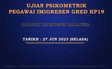 Ujian Psikometrik Pegawai Imigresen Gred KP19 2023