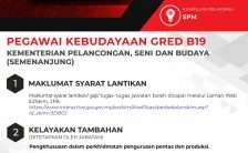 Pegawai Kebudayaan Gred B19 MOTAC (Semenanjung) 2023