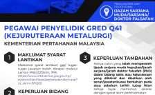 Pegawai Penyelidik Gred Q41 Metalurgi MinDef 2023