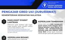 Pengajar Gred U41 (Jururawat) KKM 2023