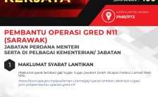 Pembantu Operasi Gred N11 (Sarawak) Jabatan Perdana Menteri 2023