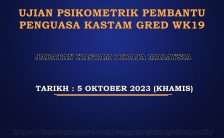 Ujian Psikometrik Pembantu Penguasa Kastam Gred WK19 2023