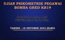 Ujian Psikometrik Pegawai Bomba Gred KB19 JBPM 2023