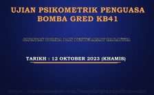 Ujian Psikometrik Penguasa Bomba Gred KB41 JBPM 2023