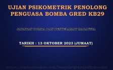 Ujian Psikometrik Penolong Penguasa Bomba Gred KB29 JBPM 2023