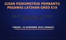 Ujian Psikometrik Pembantu Pegawai Latihan Gred E19 KBS 2023