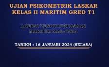 Ujian Psikometrik Laskar Kelas II Maritim Gred T1 APMM 2024