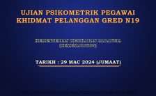 Ujian Psikometrik Pegawai Khidmat Pelanggan Gred N19 KKM 2024