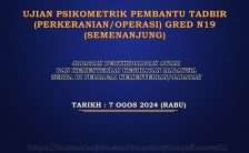 Psikometrik Pembantu Tadbir Perkeranian Operasi Gred N19 Semenanjung 2024