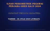 Ujian Psikometrik Pegawai Penjara Gred KA19 Jabatan Penjara Malaysia 2024