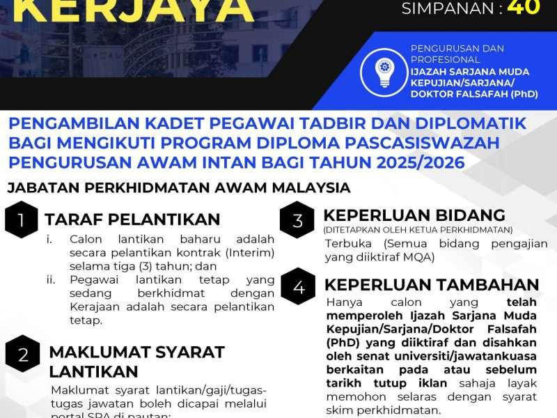 Kadet Pegawai Tadbir Dan Diplomatik Sesi 2025